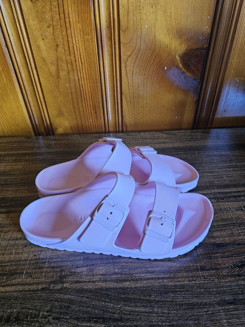 Birkenstock Pink Two-Buckle EVA Slide Sandals